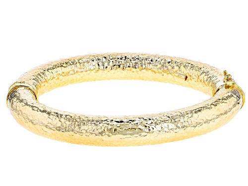 Photo of Moda Al Massimo® 18k Yellow Gold over Bronze Hammered 7 inch Bangle Bracelet - Size 7