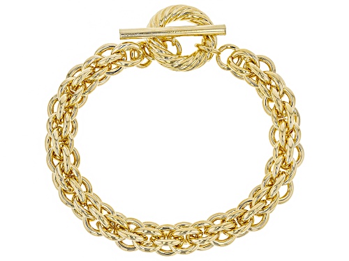 Moda Al Massimo® 18k Yellow Gold Over Bronze Cable 8 1/2 inch Bracelet - Size 8.5
