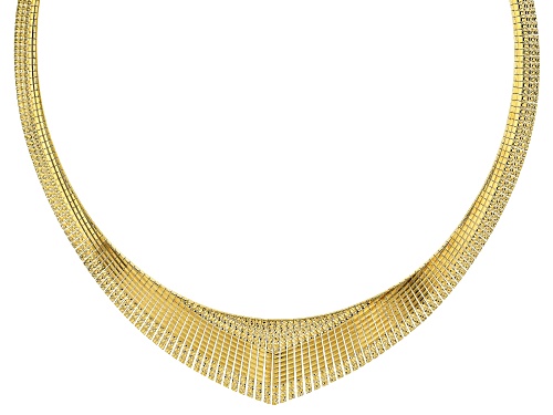 Moda Al Massimo® 18k Yellow Gold Over Bronze Textured Graduated Omega 18 inch Necklace - Size 18
