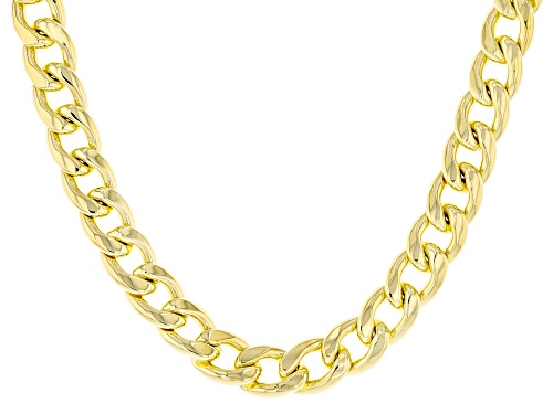 Moda Al Massimo™ 18k Yellow Gold Over Bronze 10.7mm Curb Link Necklace. Made in Italy. - Size 20