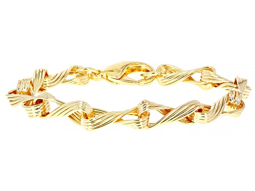 Moda Al Massimo™ 18k Yellow Gold Over Bronze Multi-Row Style Infinity Bracelet - Size 8.25