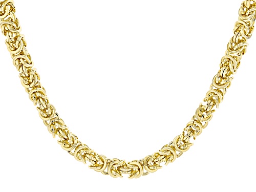 18k Yellow Gold Over Bronze 6.6mm Byzantine Necklace - Size 20