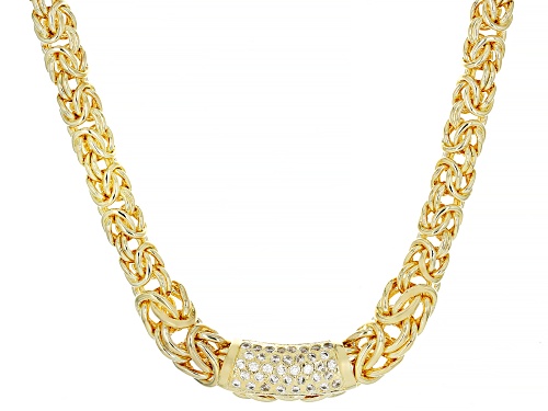 Moda Al Massimo® 18k Gold Over Bronze with Bella Luce® 1.00ctw Diamond Simulant Byzantine Necklace - Size 20