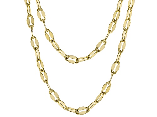 Moda Al Massimo® 18k Yellow Gold Over Bronze 5.5mm Multi-Row Mirror Link Necklace - Size 20