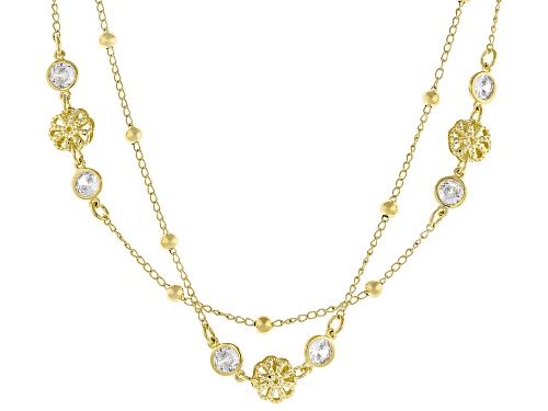 Moda Al Massimo® with Bella Luce® 3.20ctw 18k Yellow Gold Over Bronze Multi-Row Station Necklace - Size 20