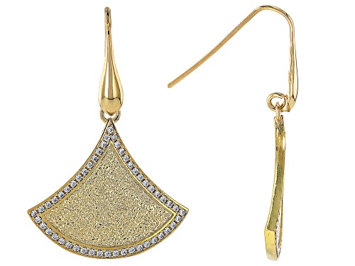 Moda Al Massimo® 18k Yellow Gold Over Bronze with 0.50ctw Bella Luce® Textured Fan Earrings
