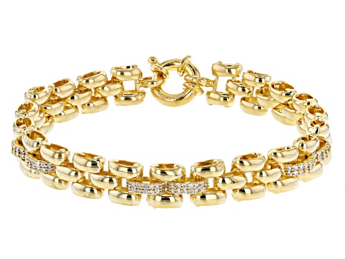 Moda Al Massimo® 18K Yellow Gold Over Bronze Bracelet 7.5 Inch With Bella Luce® Diamond  Simulant - Size 7.5