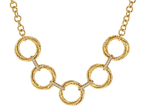 Moda Al Massimo® 18k Gold Over Bronze with 0.40ctw Bella Luce® Diamond Cut Circle 20" Necklace - Size 20