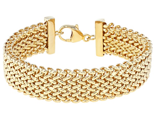 Moda Al Massimo® 18k Yellow Gold Over Bronze Woven Bracelet. Made in Italy. - Size 8