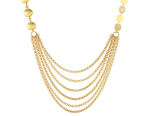 Moda Al Massimo® 18k Yellow Gold Over Bronze Multi-Link Multi-Row 37" Necklace. Made in Italy. - Size 37