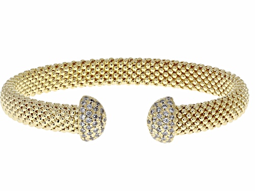 Moda Al Massimo® and Bella Luce® Diamond Simulant 18k Yellow Gold Over Bronze Bangle Bracelet - Size 6.25