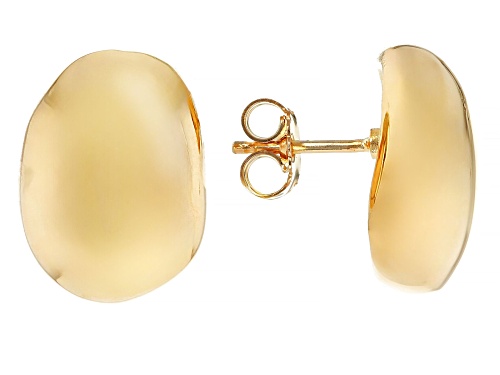 Moda Al Massimo® 18k Yellow Gold Over Bronze Pebble Button Earrings. Made in Italy.