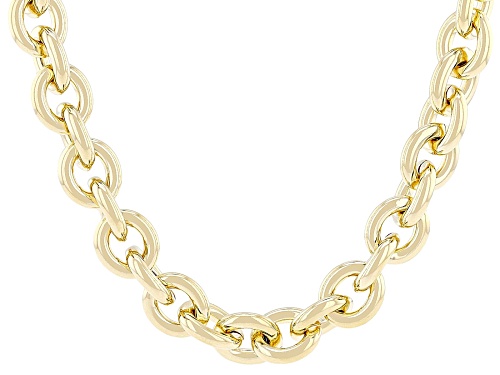 Moda Al Massimo® 18k Yellow Gold Over Bronze 11.5mm Rolo 22" Necklace - Size 22