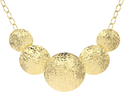 Photo of Moda Al Massimo™ 18k Yellow Gold Over Bronze Graduated Textured Disc 22 inch Necklace - Size 22
