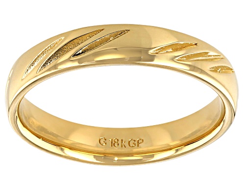 Moda Al Massimo® 18k Yellow Gold Over Bronze Comfort Fit 4MM Diamond Cut Band Ring - Size 7