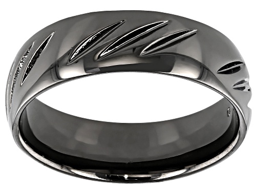 Photo of Moda Al Massimo Gunmetal Rhodium Over Bronze Diamond Cut Comfort Fit 6MM Band Ring - Size 8
