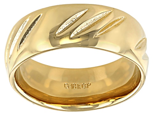 Moda Al Massimo® 18k Yellow Gold Over Bronze Comfort Fit 8MM Diamond Cut Band Ring - Size 7