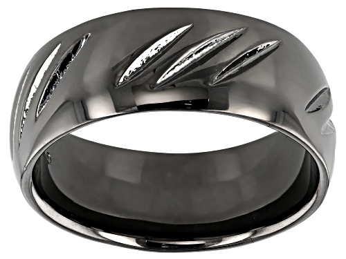 Moda Al Massimo® Gunmetal Rhodium Over Bronze Comfort Fit 8MM Diamond Cut Band Ring - Size 7