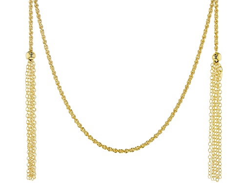 Photo of Moda Al Massimo 18K Yellow Gold Over Bronze Rope Tassel Wrap Necklace 100 Inches - Size 100