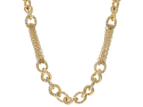 Photo of Moda Al Massimo™ 18K Yellow Gold Over Bronze Curb And Rolo Mixed Station 22" Necklace - Size 22