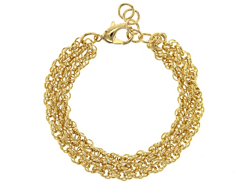 Moda Al Massimo™ 18K Yellow Gold Over Bronze Rolo Link 8 Inch Bracelet - Size 8