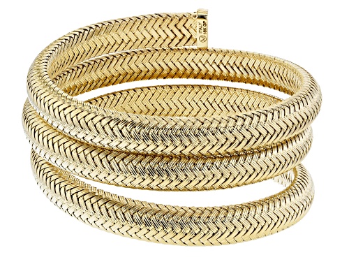 Photo of Moda Al Massimo™ 18K Yellow Gold Over Bronze Wrapped Coil Bangle Bracelet