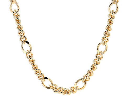Photo of Moda Al Massimo® 18K Yellow Gold Over Bronze 14.5MM Curb Station Chain - Size 28