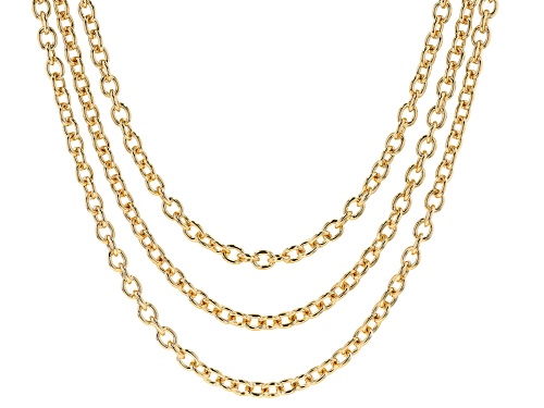 Photo of Moda Al Massimo® 18K Yellow Gold Over Bronze 6.1MM Multi-Row Cable Necklace