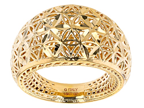 Photo of Moda Al Massimo® 18K Yellow Gold Over Bronze Diamond-Cut 14MM Dome Ring - Size 9