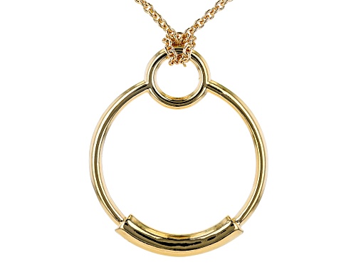 Photo of Moda Al Massimo® 18K Yellow Gold Over Bronze Circle Pendant with Chain