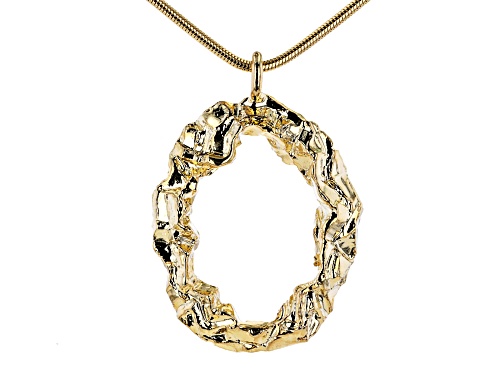 Photo of Moda Al Massimo® 18K Yellow Gold Over Bronze Oval Pendant with Snake Chain