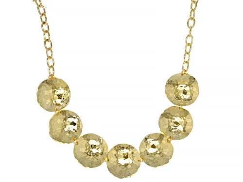 Photo of Moda Al Massimo™ 18K Yellow Gold Over Bronze Hammered Disc Link Necklace - Size 22