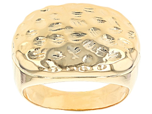 Moda Al Massimo® 18k Yellow Gold Over Bronze Hammered Ring - Size 7