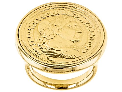 Photo of Moda Al Massimo® 18k Yellow Gold Over Bronze Replica Lira Coin Ring - Size 11