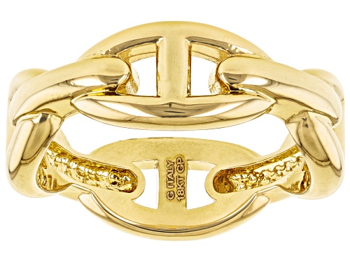 Moda Al Massimo® 18k Yellow Gold Over Bronze Mariner Style Ring - Size 8