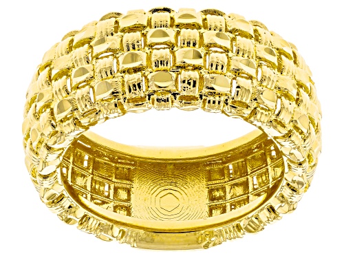 Photo of Moda Al Massimo® 18k Yellow Gold Over Bronze Basketweave Ring - Size 8