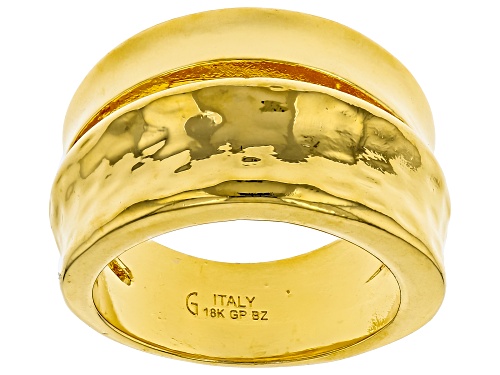 Moda Al Massimo® 18k Yellow Gold Over Bronze Textured Band Ring - Size 7