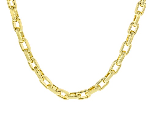 Moda Al Massimo® 18k Yellow Gold Over Bronze 7mm Beveled Paperclip 20 Inch Chain - Size 20