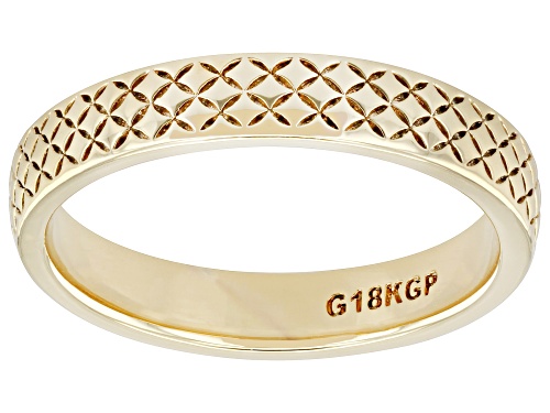 Moda Al Massimo® 18k Yellow Gold Over Bronze 3.9mm Textured Comfort Fit Band Ring - Size 12