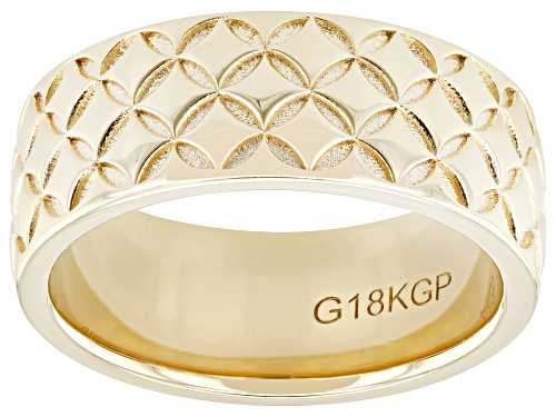 Moda Al Massimo® 18k Yellow Gold Over Bronze 7.6mm Diamond-Cut Comfort Fit Band Ring - Size 10