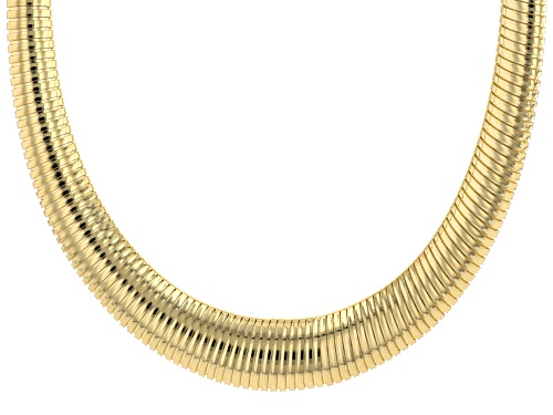 Moda Al Massimo® 18k Yellow Gold Over Bronze 16mm Graduated Omega Link 18 Inch Chain - Size 18