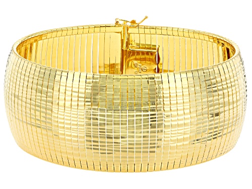 Moda Al Massimo® 18k Yellow Gold Over Bronze 29mm Textured Omega Bracelet - Size 7.5