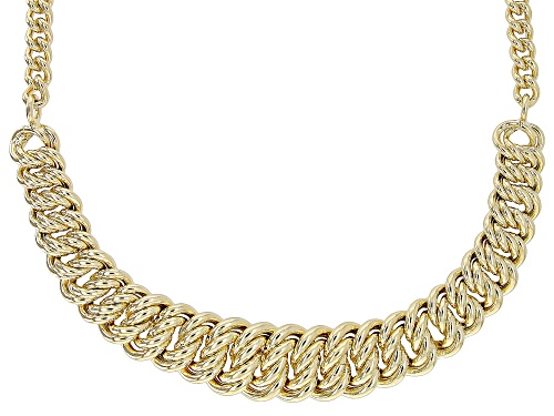 Moda Al Massimo® 18k Yellow Gold Over Bronze 17.8mm Graduated Americano 20 Inch Necklace - Size 20