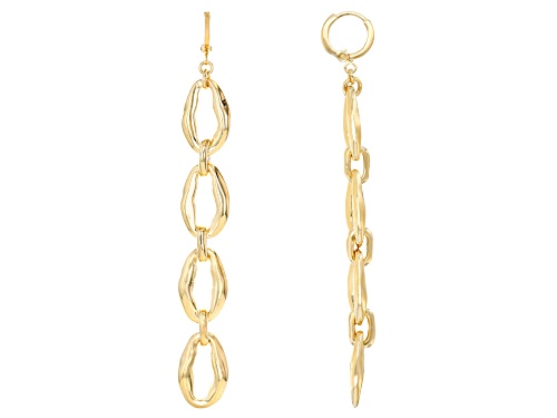 Moda Al Massimo® 18k Yellow Gold Over Bronze Cascading Oval Link Earrings