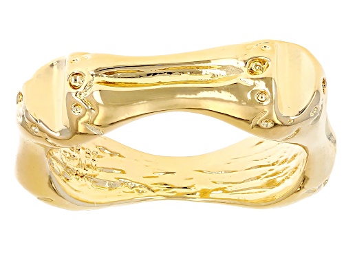 Moda Al Massimo® 18k Yellow Gold Over Bronze 6.5mm Squared Design Band Ring - Size 7