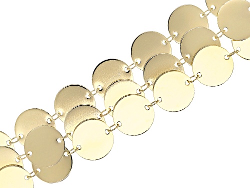 Moda Al Massimo® 18k Yellow Gold Over Bronze Triple-Row Disc Bracelet - Size 7.5