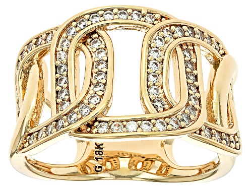 Moda Al Massimo® 18k Yellow Gold Over Bronze 0.33ctw Bella Luce® Diamond Simulant Open Link Ring - Size 8