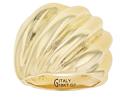 Moda Al Massimo™ 18k Yellow Gold Over Bronze Scalloped Ring - Size 12