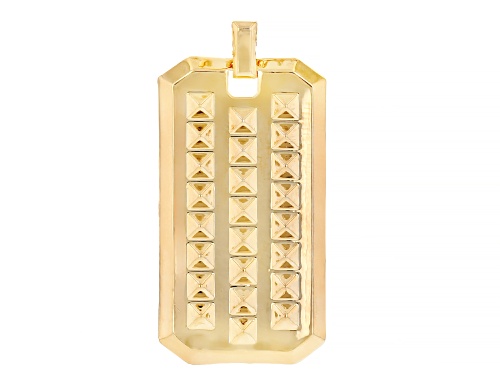 18k Yellow Gold Over Bronze Tag Pendant