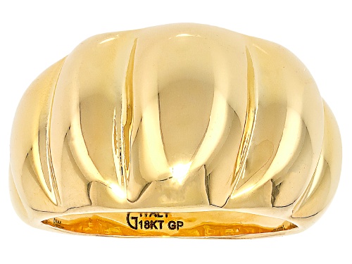 Moda Al Massimo™ 18k Yellow Gold Over Bronze Graduated Scalloped Ring. Made in Italy. - Size 11